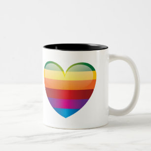 Caneca De Café Em Dois Tons Rainbow Heart