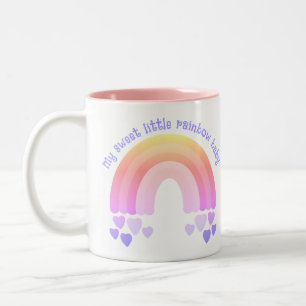 Caneca De Café Em Dois Tons Rainbow Heart Photo Sweet Baby