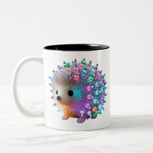 Caneca De Café Em Dois Tons Rainbow Hedgehog Delight (Esquerda)