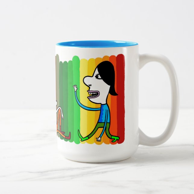 Caneca De Café Em Dois Tons Rainbow hello (Direita)