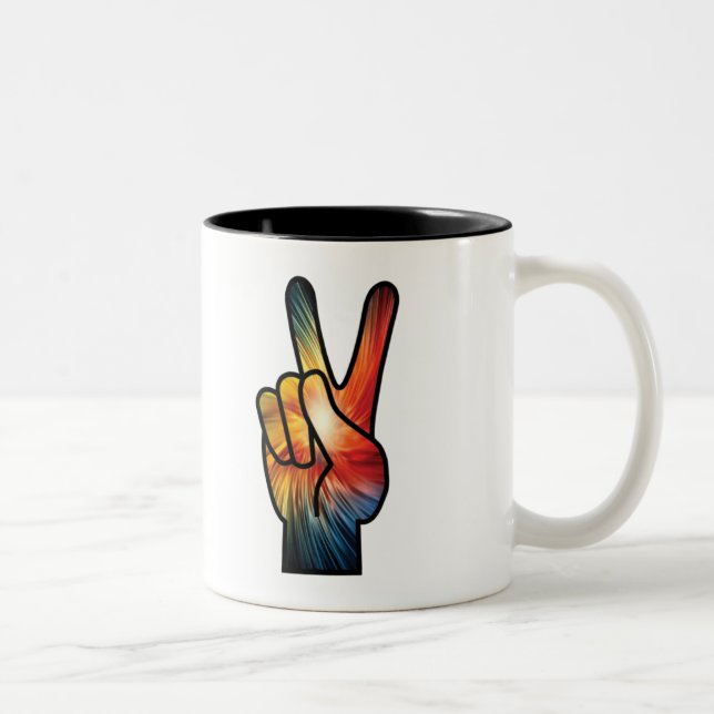 Caneca De Café Em Dois Tons Rainbow Peace (Direita)