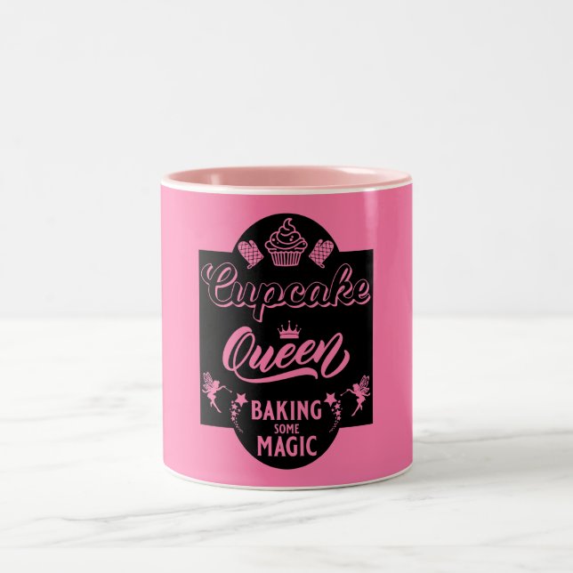 Caneca De Café Em Dois Tons Rainha cupcake (Centro)