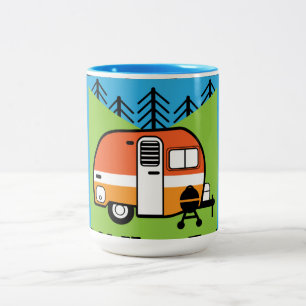Caneca De Café Em Dois Tons Rainha da Campanha - Engraçado Acampamento RV Cara