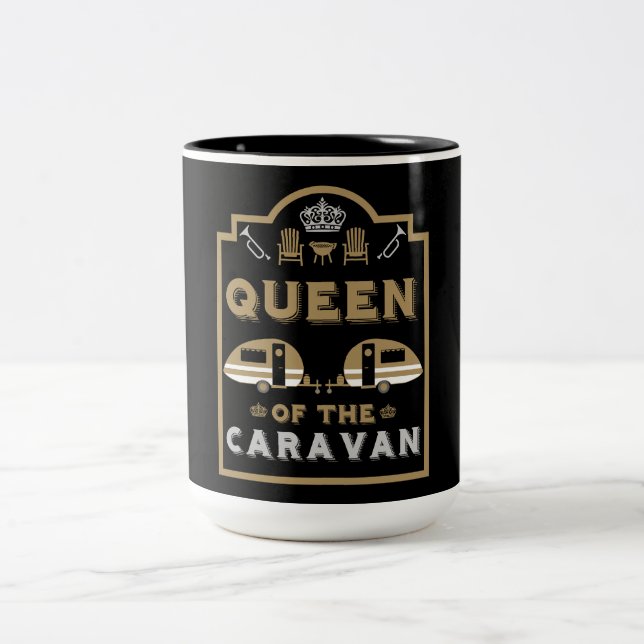 Caneca De Café Em Dois Tons Rainha da Caravana (Centro)