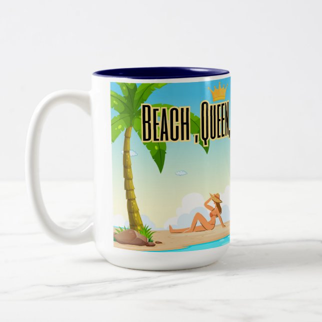 Caneca De Café Em Dois Tons rainha da faia (Esquerda)