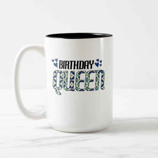 Caneca De Café Em Dois Tons Rainha de aniversário (Esquerda)