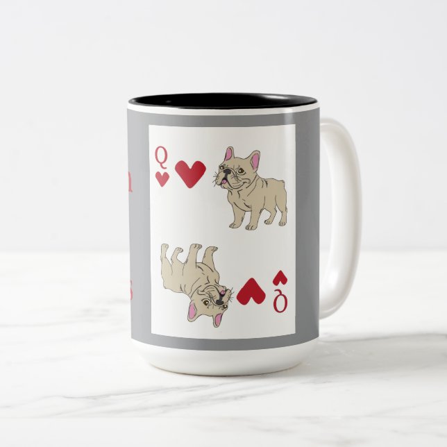 Caneca De Café Em Dois Tons Rainha de Copas (Frente Esquerda)