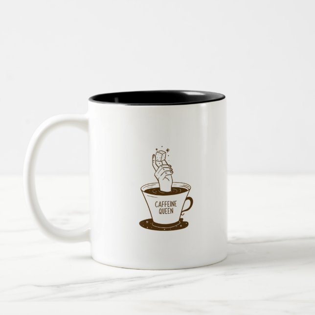Caneca De Café Em Dois Tons Rainha do Caféine (Esquerda)