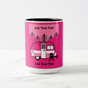 Caneca De Café Em Dois Tons Rainha do Camper - Engraçado Acampamento RV