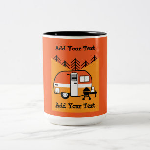 Caneca De Café Em Dois Tons Rainha do Camper - Engraçado Acampamento RV