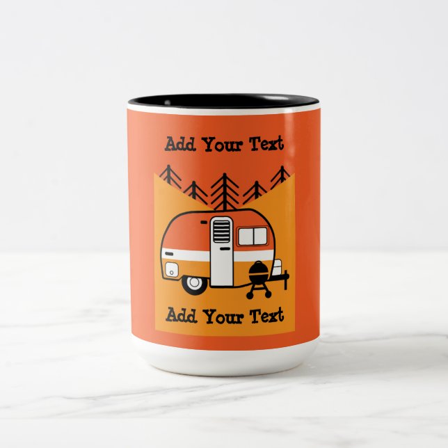 Caneca De Café Em Dois Tons Rainha do Camper - Engraçado Acampamento RV (Centro)