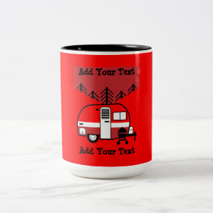 Caneca De Café Em Dois Tons Rainha do Camper - Engraçado Acampamento RV