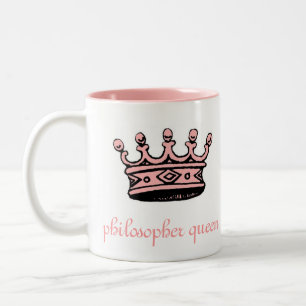 Caneca De Café Em Dois Tons Rainha do filósofo (crwn) 2tone cor-de-rosa do pn