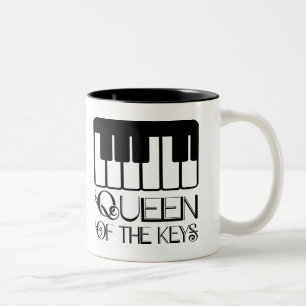 Caneca De Café Em Dois Tons Rainha do piano das chaves