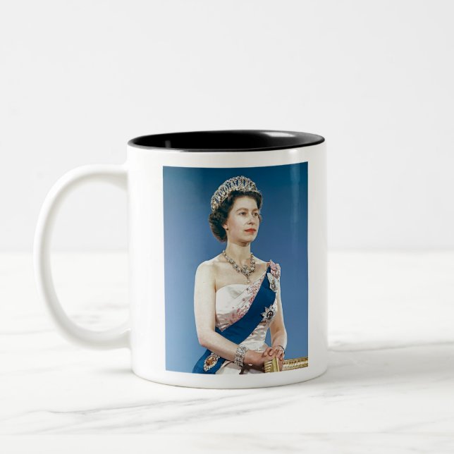 Caneca De Café Em Dois Tons rainha elizabeth (Esquerda)