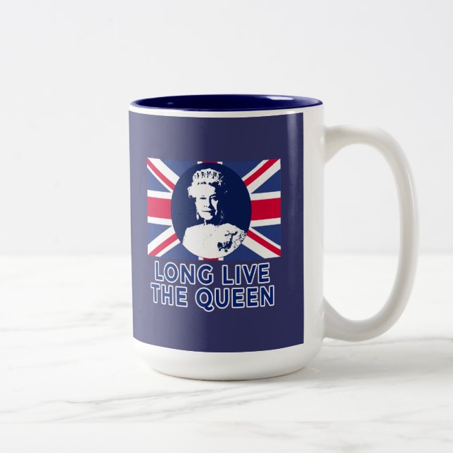 Caneca De Café Em Dois Tons Rainha Elizabeth II Viva a Rainha (Direita)