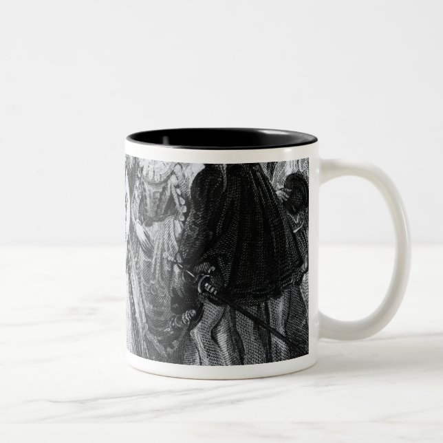 Caneca De Café Em Dois Tons Rainha Elizabeth mim Francis Drake Knighting (Direita)