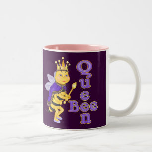 Caneca De Café Em Dois Tons Rainha Engraçada Bee