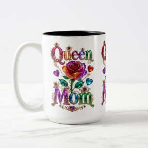 Caneca De Café Em Dois Tons Rainha Mãe Joia Dourada Coroa Dia das Mães