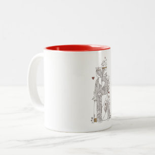 Caneca De Café Em Dois Tons Rainha+Rei