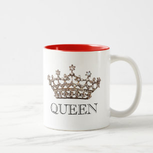 Caneca De Café Em Dois Tons "Rainha" Tiara Mug