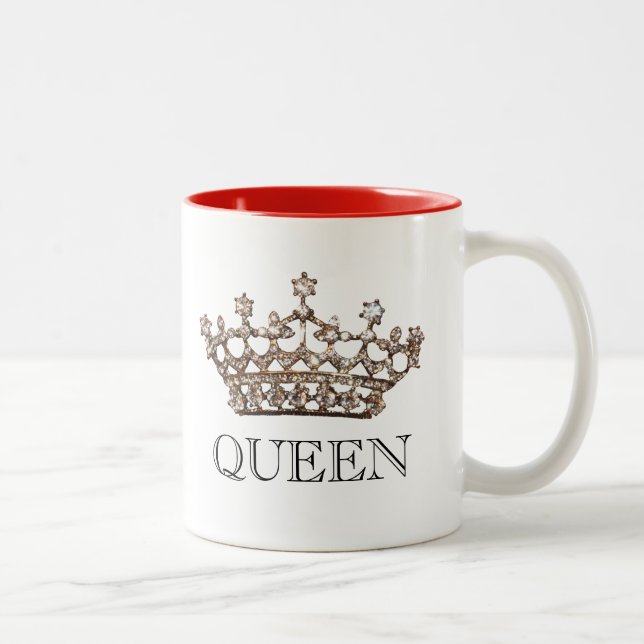 Caneca De Café Em Dois Tons "Rainha" Tiara Mug (Direita)