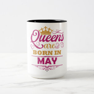 Caneca De Café Em Dois Tons Rainhas Nascem Em Maio Caneca
