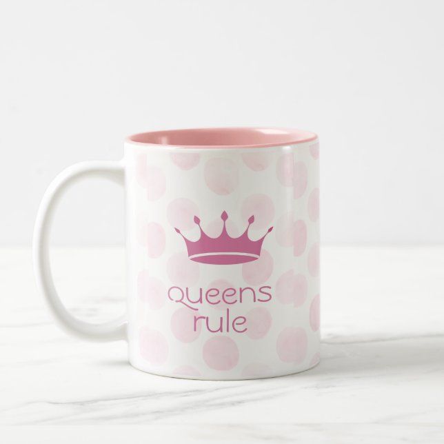 Caneca De Café Em Dois Tons Rainhas Reinam Coroa (Esquerda)