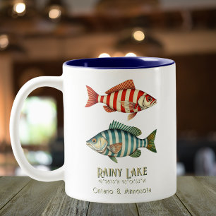 Caneca De Café Em Dois Tons Rainy Lake Minnesota Ontario náutico