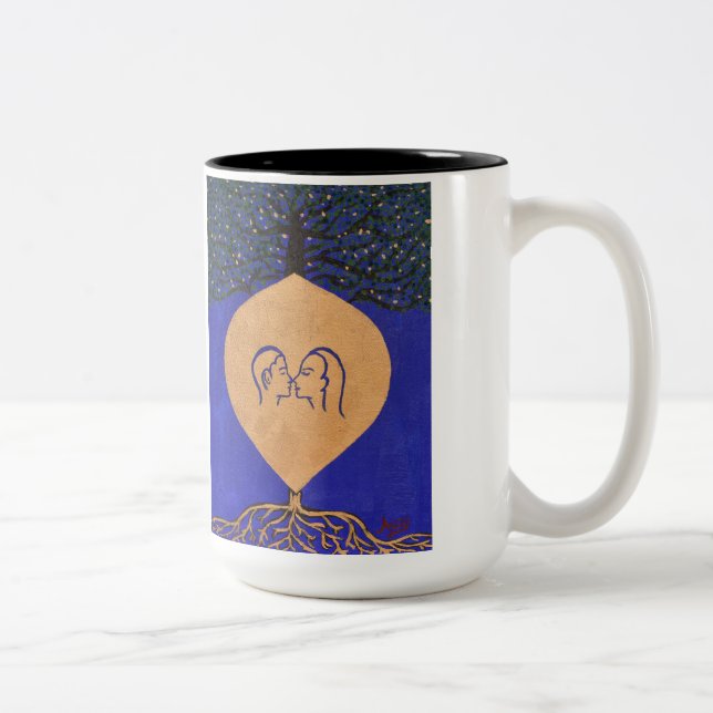 Caneca De Café Em Dois Tons "Raízes do Amor" Mug (Direita)