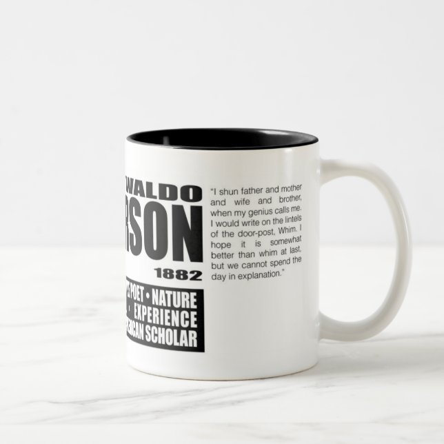 Caneca De Café Em Dois Tons Ralph Waldo Emerson Mug1 (Direita)