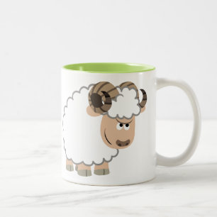 Caneca De Café Em Dois Tons Ram de Cartoon Confiante