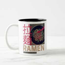 Caneca De Café Em Dois Tons Ramen Japonês Noodle Anime Vintage