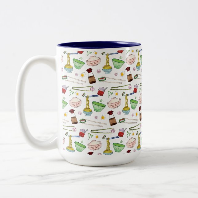 Caneca De Café Em Dois Tons Ramen Noodle Soup (Esquerda)