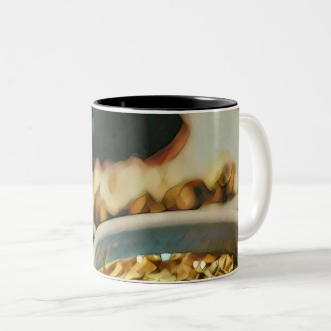 Caneca De Café Em Dois Tons Ramen trabalho de arte (Frente Esquerda)