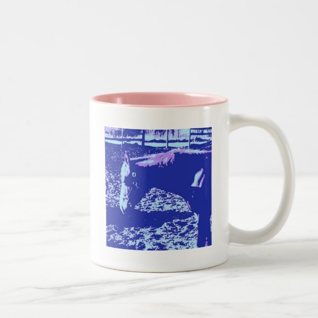 Caneca De Café Em Dois Tons Ranch Horse Pop Art (Direita)