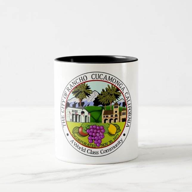 Caneca De Café Em Dois Tons Rancho Cucamonga (Califórnia) City Seal (Centro)