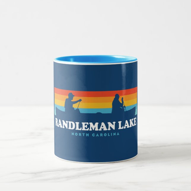 Caneca De Café Em Dois Tons Randleman Lake North Carolina Canoe (Centro)