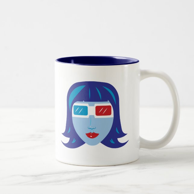 Caneca De Café Em Dois Tons Rapariga 3D (Direita)