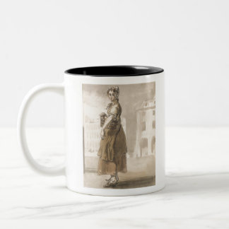 Caneca De Café Em Dois Tons Rapariga com cesta de laranjas - Paul Sandby - c1