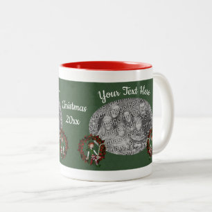 Caneca De Café Em Dois Tons Rapariga Elf No Feriado Feriado Personalizado Foto