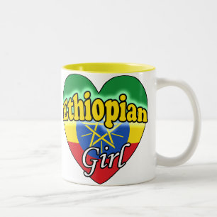 Caneca De Café Em Dois Tons Rapariga Etíope