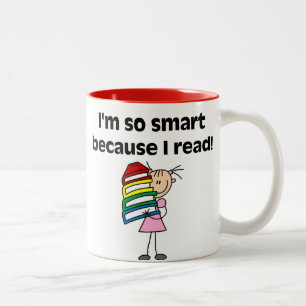 Caneca De Café Em Dois Tons Rapariga Inteligente Porque Li