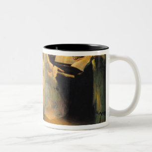 Caneca De Café Em Dois Tons Raparigas em um piano, 1906