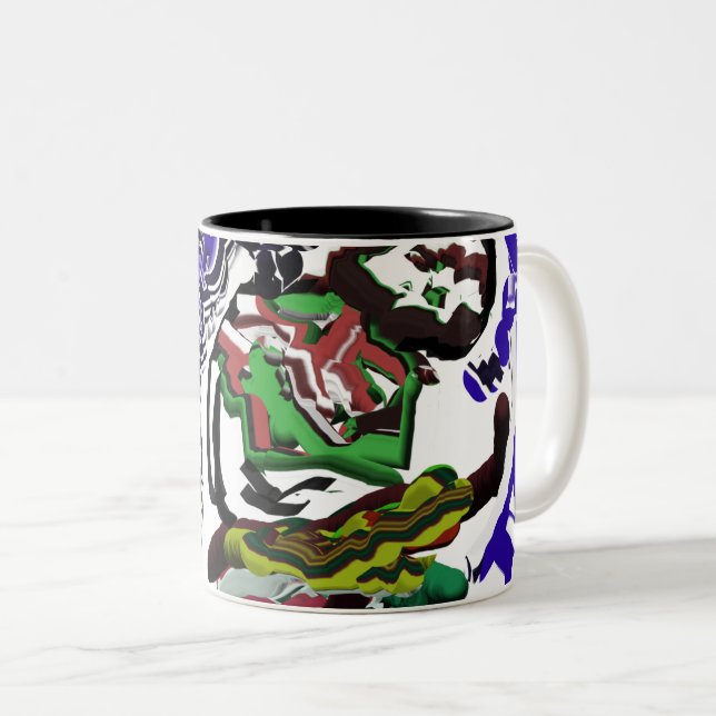 Caneca De Café Em Dois Tons rapaz no inverno (Frente Esquerda)