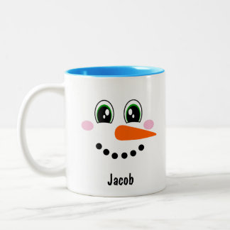 Caneca De Café Em Dois Tons Rapazes Snowman Personalizados