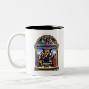 Caneca De Café Em Dois Tons Raphael Raffaello Madonna e Child Enthroned