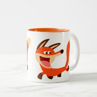 Caneca De Café Em Dois Tons Raposa de Cartoon Misquievo Bonita