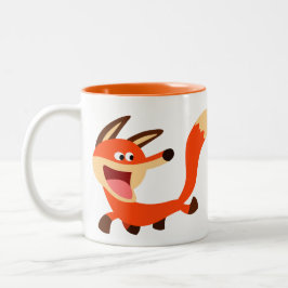 Caneca De Café Em Dois Tons Raposa de Cartoon Misquievo Bonita
