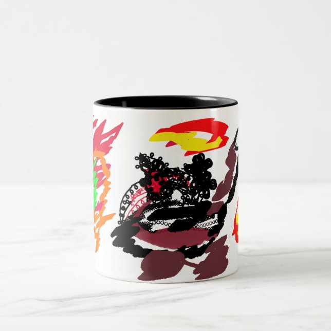 Caneca De Café Em Dois Tons Raposa selvagem de outono (Centro)